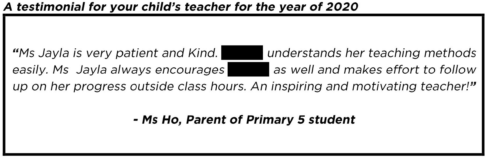 " An inspiring and motivating teacher!"