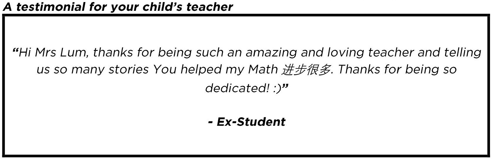 "...such an amazing and loving teacher…"