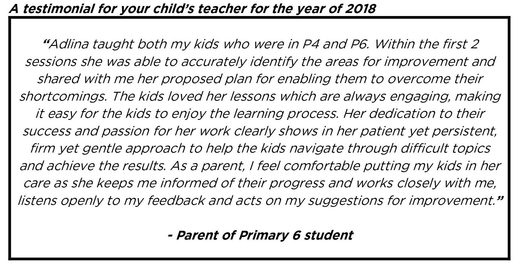 “The kids loved her lessons which are always engaging...”