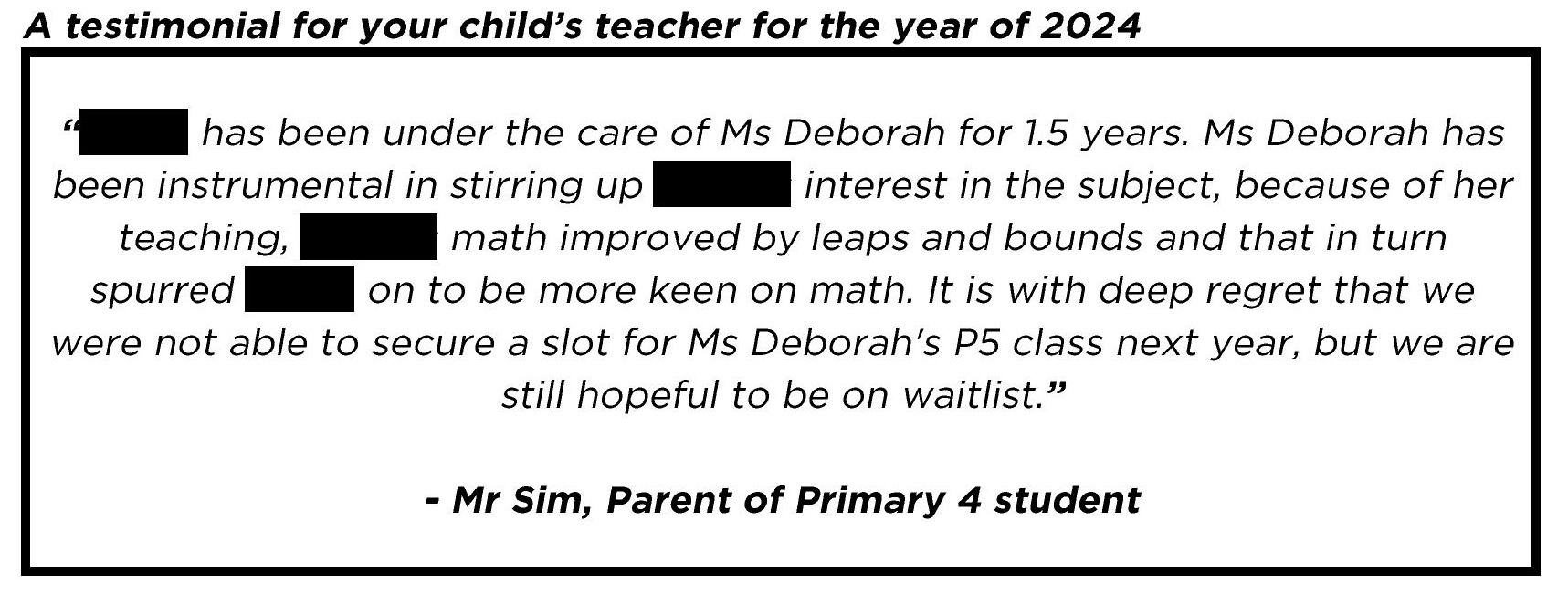 " because of her teaching, my girl's math improved by leaps and bounds and that in turn spurred her on to be more keen on math. "